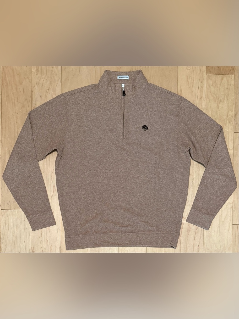 Peter Millar Rayon Tri-Blend 1/4 Zip Pullover Sweater Beige Brown Men’s Large